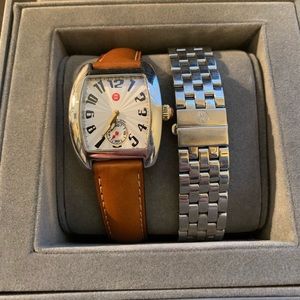 Michele Urban Mini with bracelet & leather strap